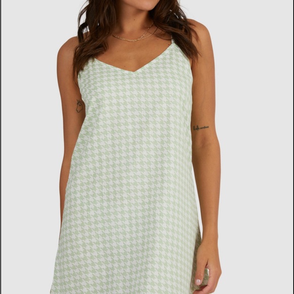 Roxy Dresses & Skirts - NWT Roxy Mint Houndstooth Juniors or Women Mini Camisole Dress Size L